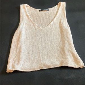 knitted off white brandy melvile tank top